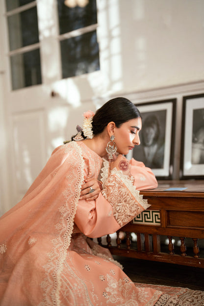 Florent | Eid Edits Luxury Lawn | FEE-10 M Peach Pink Lawn