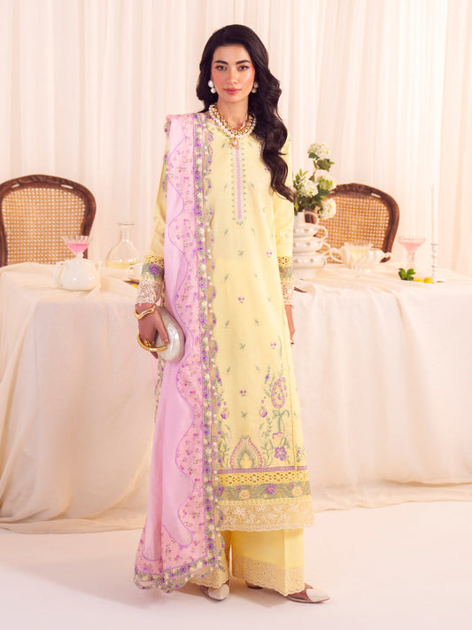 Faiza Faisal | Celine Eid 25 | CELIA XS Pale Yellow Lawn