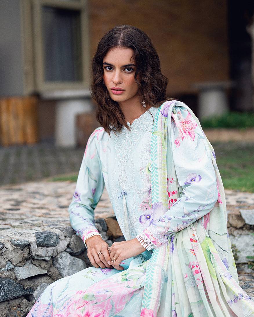 Roheenaz | Garden Veal Printed Lawn 25 | Twilight Fizz - Pakistani Designer Dress - by Roheenaz | Type: Ladies Clothes - 100% Original at Saira Sultan