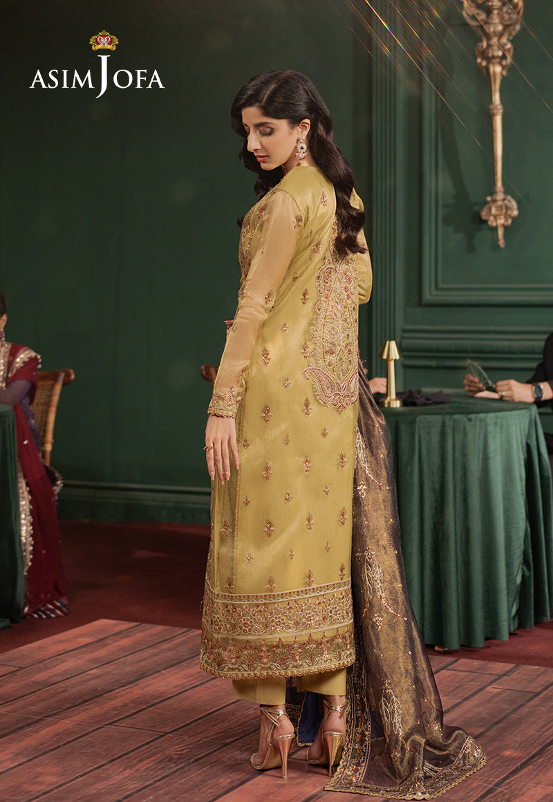 Asim Jofa | Premium Festive | AJPF-26 S Mustard Zari Net