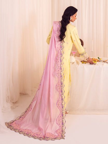 Faiza Faisal | Celine Eid 25 | CELIA S Pale Yellow Lawn