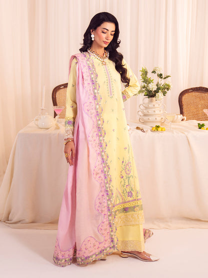 Faiza Faisal | Celine Eid 25 | CELIA XL Pale Yellow Lawn