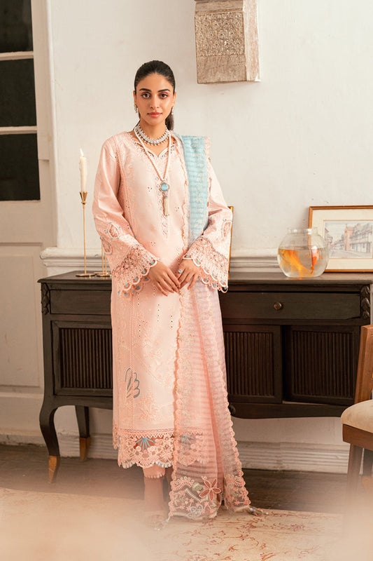Qalamkar | Luxury Lawn Eid Edit | SB-05 Aleeza XS Light Pink Lawn