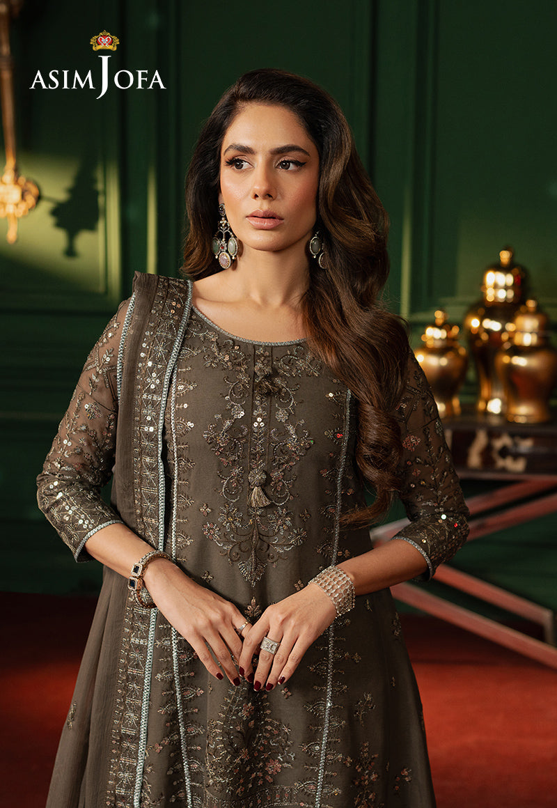 Asim Jofa | Premium Festive | AJPF-21 M Gray Chiffon