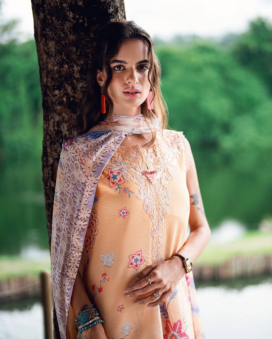 Roheenaz | Garden Veal Printed Lawn 25 | Coral Whim - Pakistani Designer Dress - by Roheenaz | Type: Ladies Clothes - 100% Original at Saira Sultan