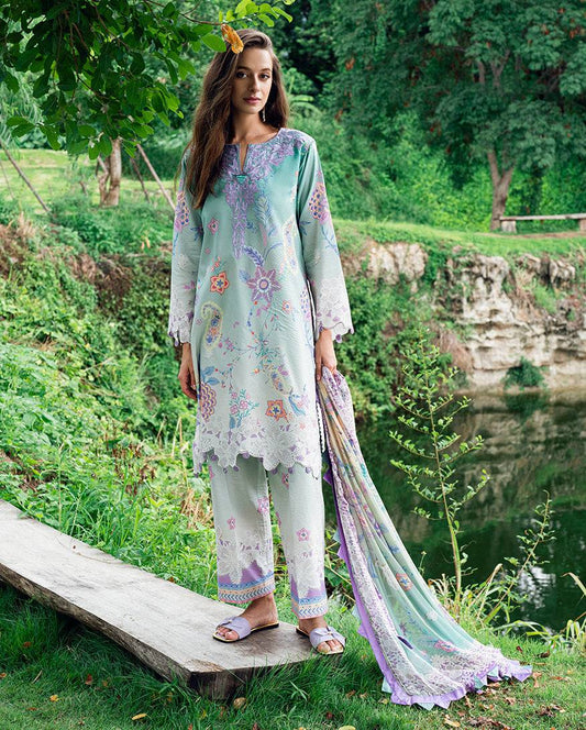 Roheenaz | Garden Veal Printed Lawn 25 | Jazmine Haze. - Pakistani Designer Dress - by Roheenaz | Type: Ladies Clothes - 100% Original at Saira Sultan