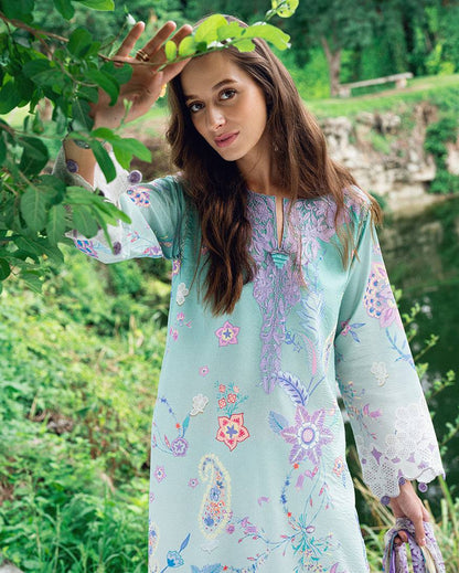 Roheenaz | Garden Veal Printed Lawn 25 | Jazmine Haze. - Pakistani Designer Dress - by Roheenaz | Type: Ladies Clothes - 100% Original at Saira Sultan