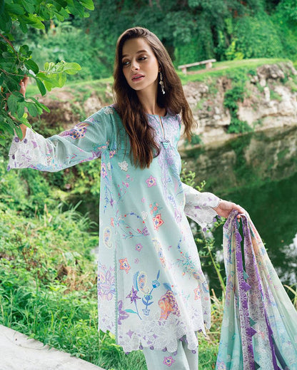 Roheenaz | Garden Veal Printed Lawn 25 | Jazmine Haze. - Pakistani Designer Dress - by Roheenaz | Type: Ladies Clothes - 100% Original at Saira Sultan