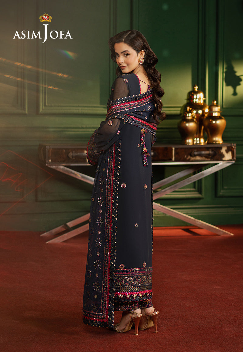 Asim Jofa | Premium Festive | AJPF-17 S Navy Blue Chiffon