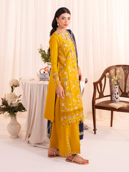 Faiza Faisal | Celine Eid 25 | FREYA S Mustard Yellow Lawn