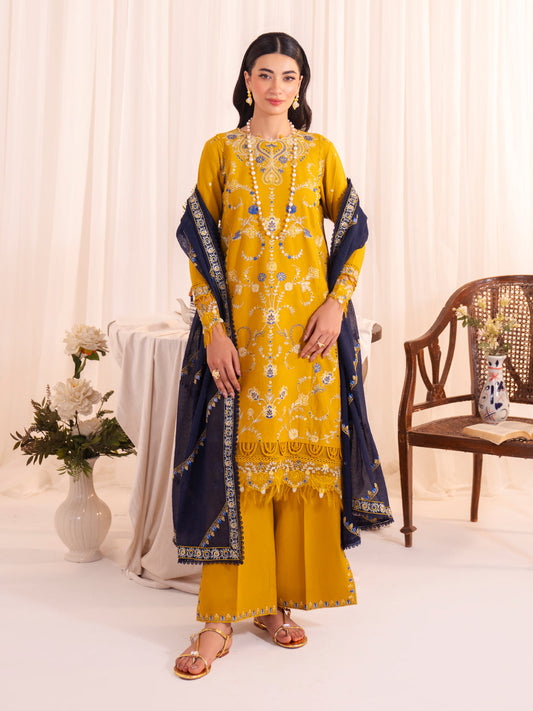 Faiza Faisal | Celine Eid 25 | FREYA XS Mustard Yellow Lawn