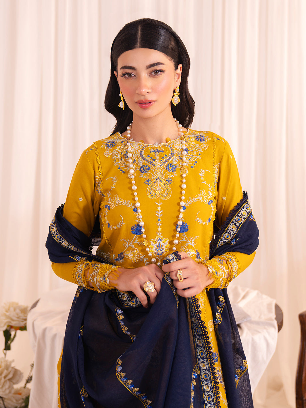 Faiza Faisal | Celine Eid 25 | FREYA M Mustard Yellow Lawn