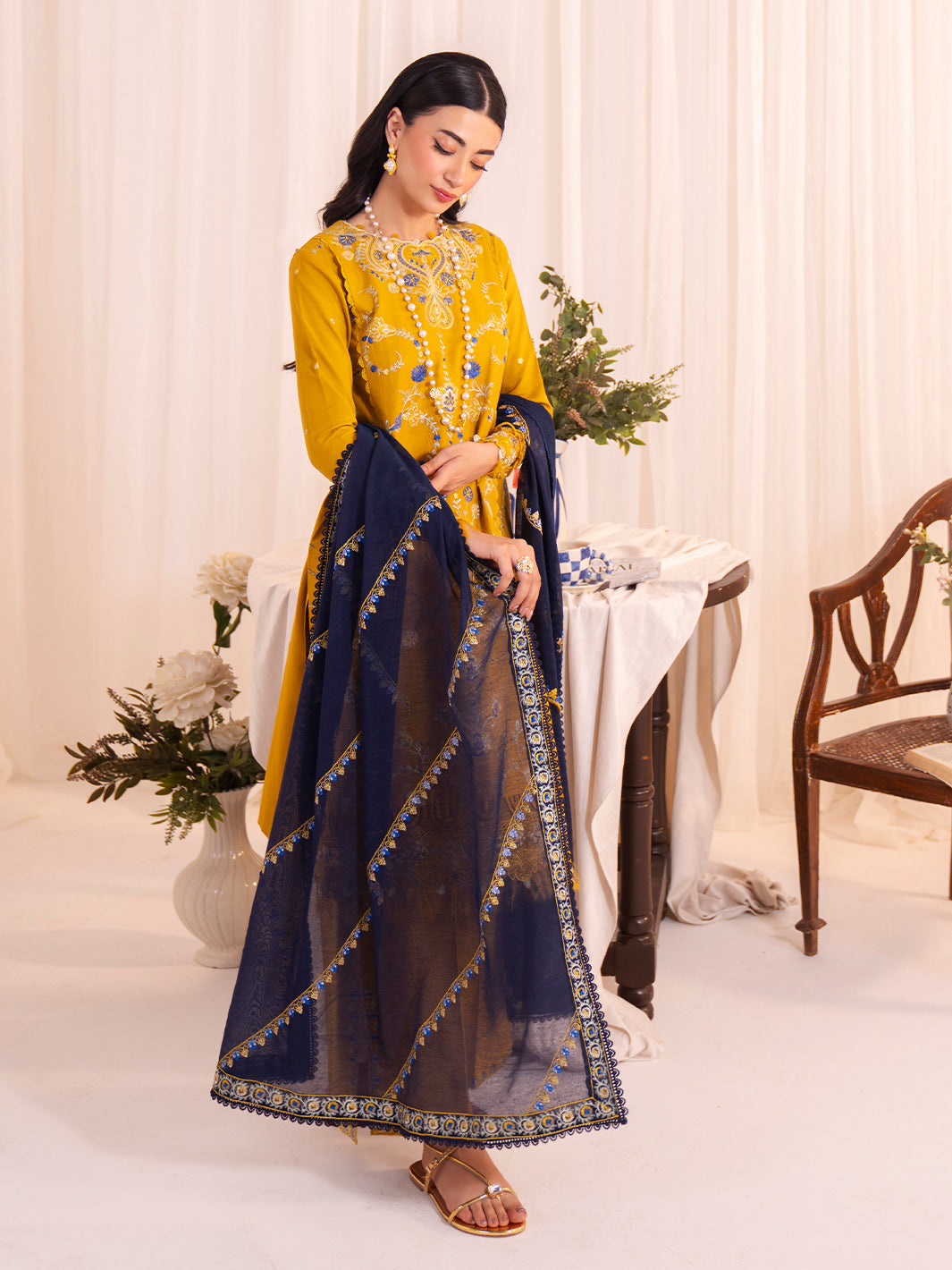 Faiza Faisal | Celine Eid 25 | FREYA XL Mustard Yellow Lawn