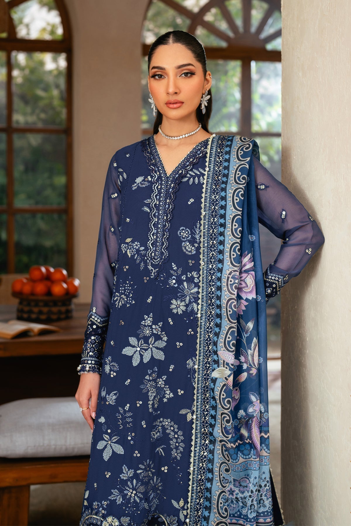 Xenia Formals | Niran Formals | VERENA L Navy Chiffon