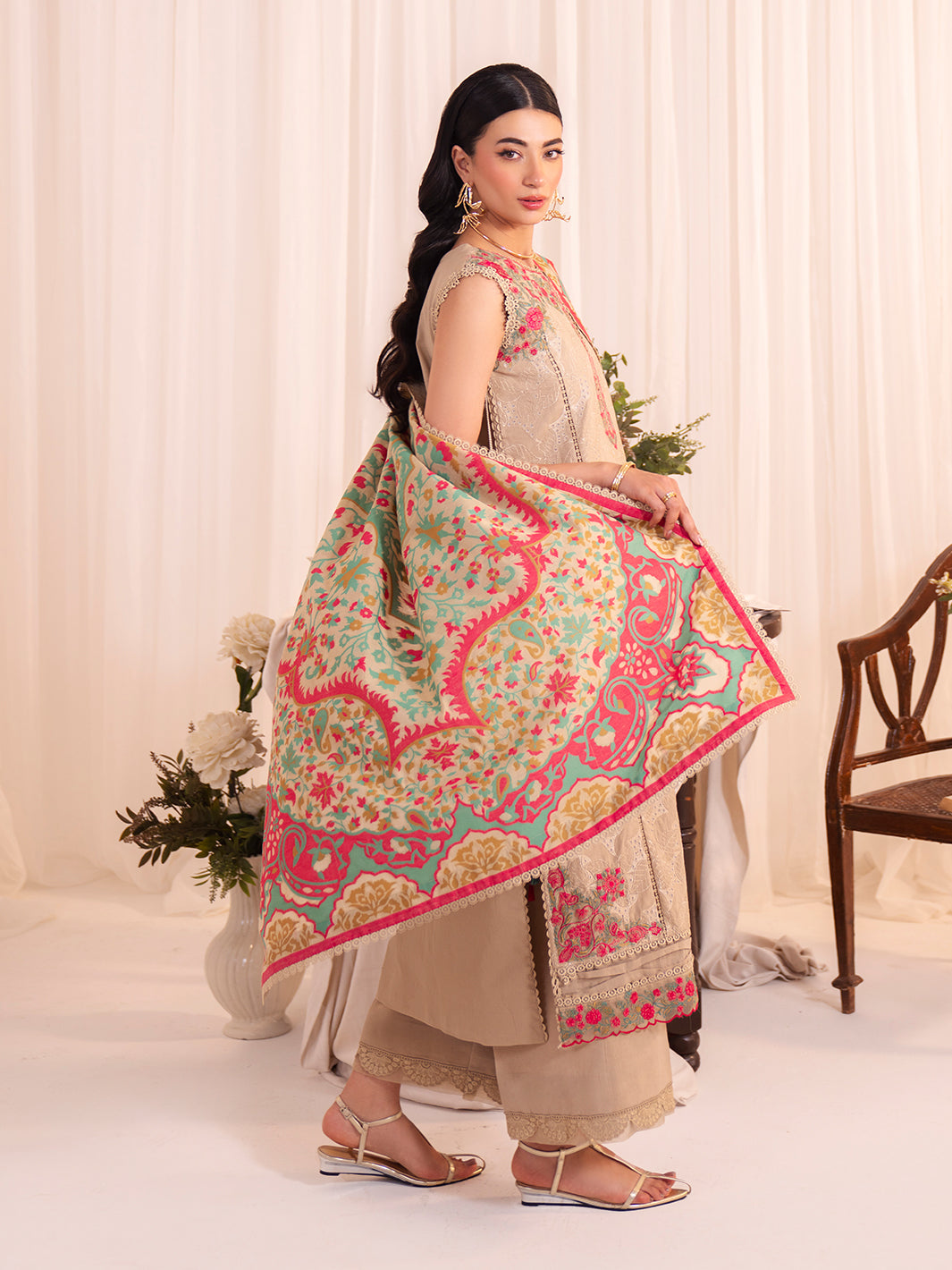 Faiza Faisal | Celine Eid 25 | NEHA S Beige Lawn