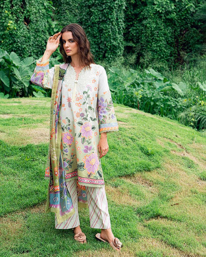 Roheenaz | Garden Veal Printed Lawn 25 | Melon Muse - Pakistani Designer Dress - by Roheenaz | Type: Ladies Clothes - 100% Original at Saira Sultan