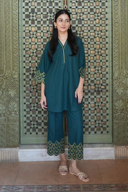 Sahar | Ready to Wear Basics | Meadowscape XS Sea Green Dobby Jacquard