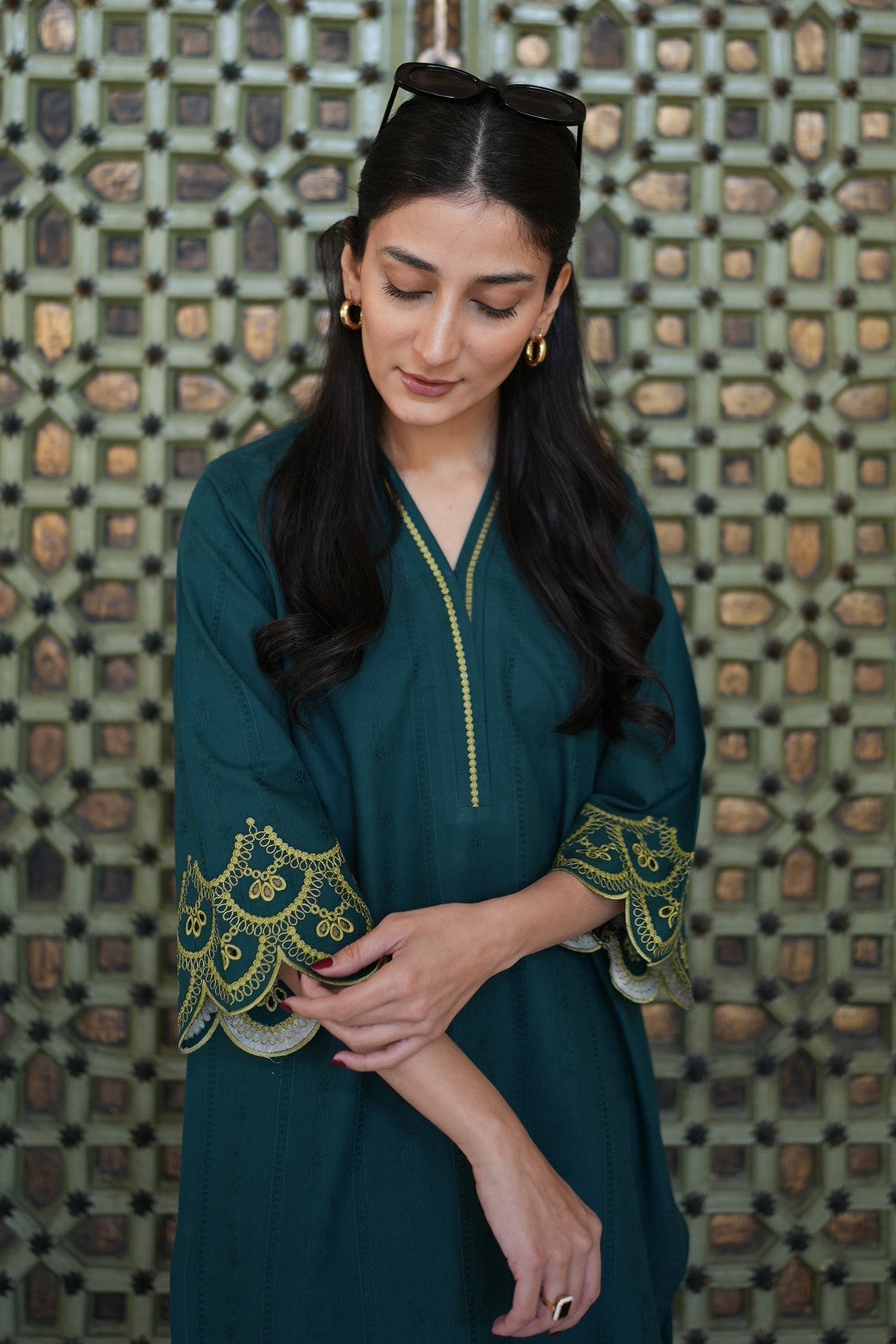 Sahar | Ready to Wear Basics | Meadowscape M Sea Green Dobby Jacquard