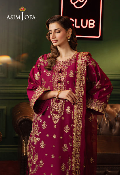 Asim Jofa | Premium Festive | AJPF-13 XL Magenta Silk lawn