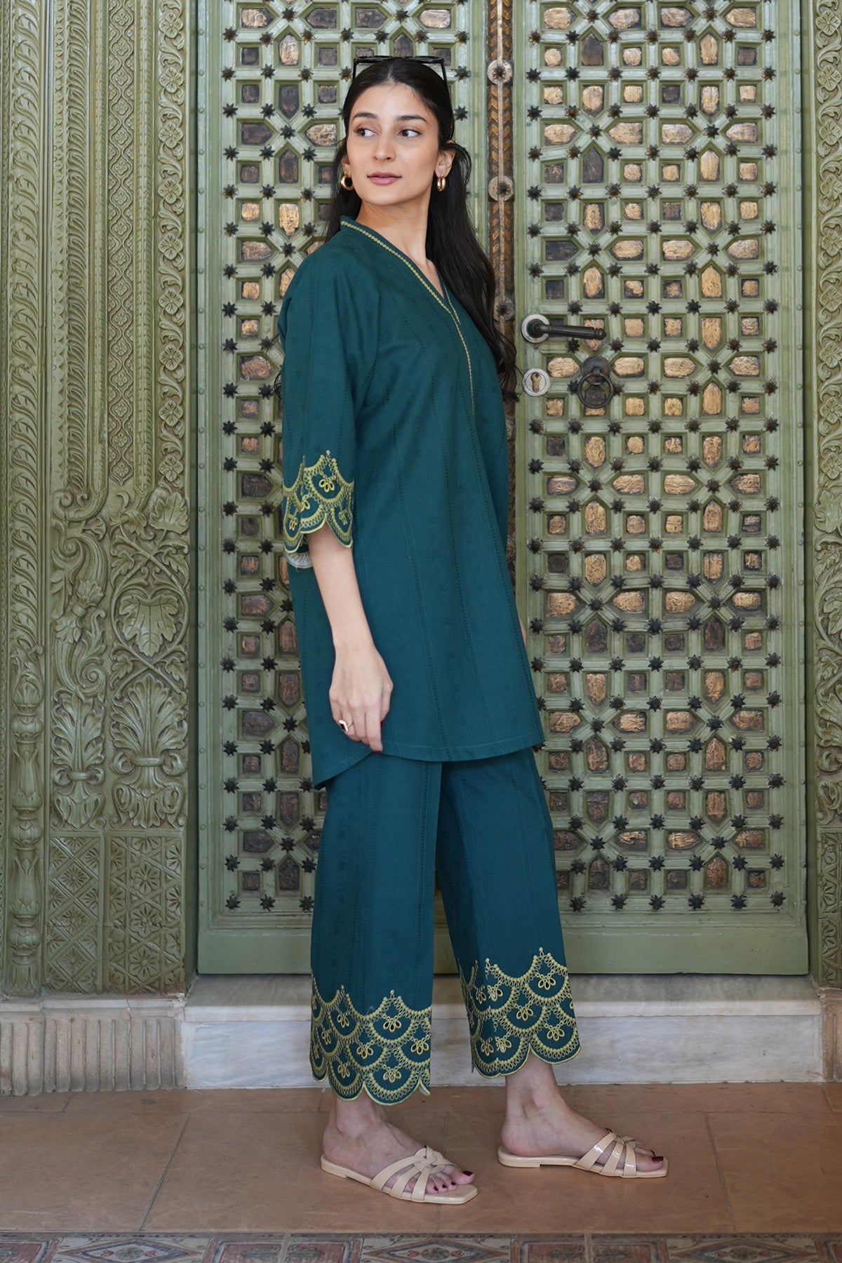 Sahar | Ready to Wear Basics | Meadowscape XL Sea Green Dobby Jacquard