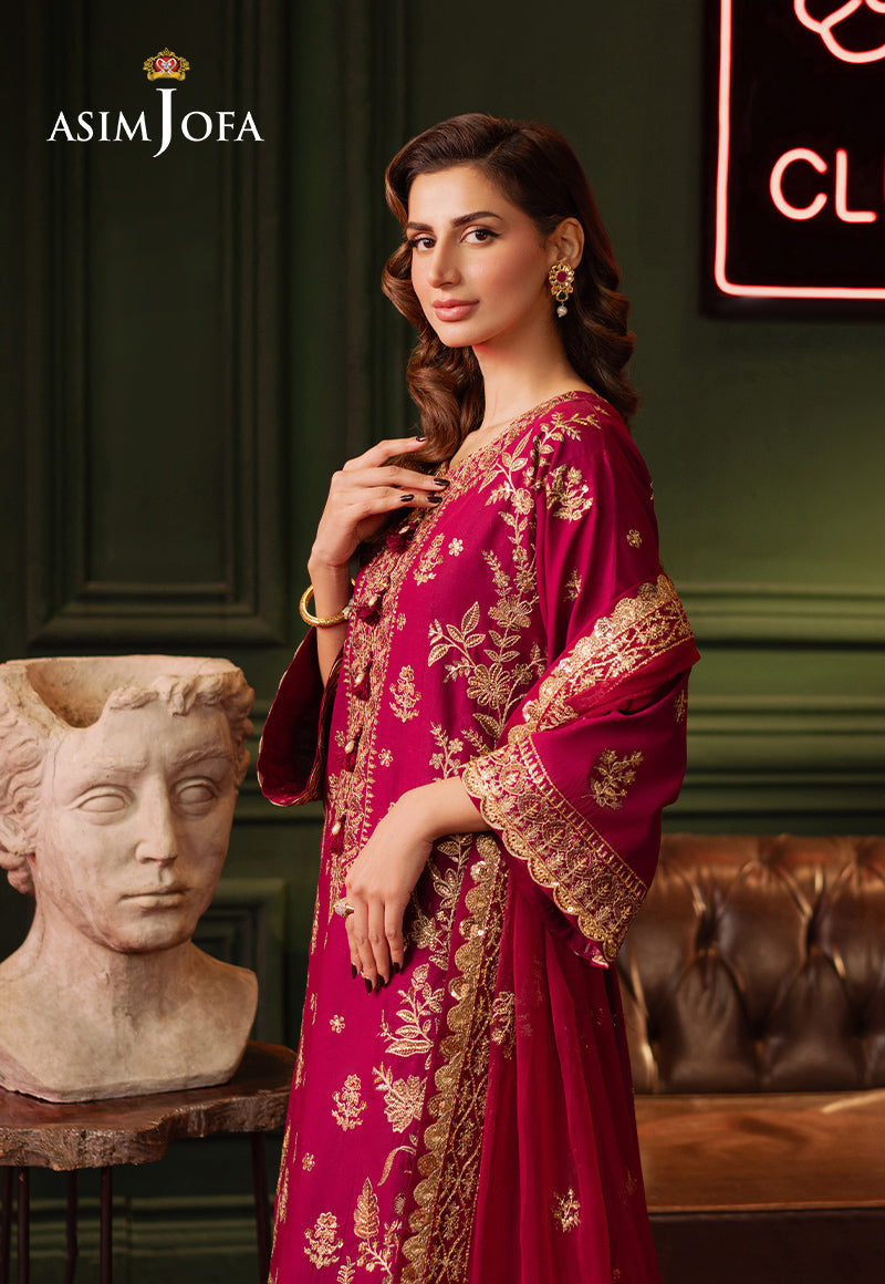 Asim Jofa | Premium Festive | AJPF-13 L Magenta Silk lawn