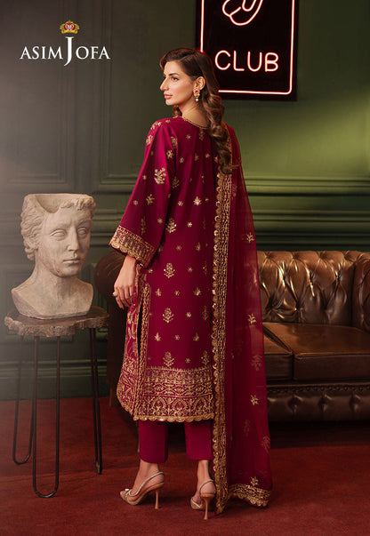 Asim Jofa | Premium Festive | AJPF-13 S Magenta Silk lawn