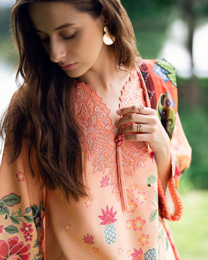 Roheenaz | Garden Veal Printed Lawn 25 | Petal Glaze - Pakistani Designer Dress - by Roheenaz | Type: Ladies Clothes - 100% Original at Saira Sultan