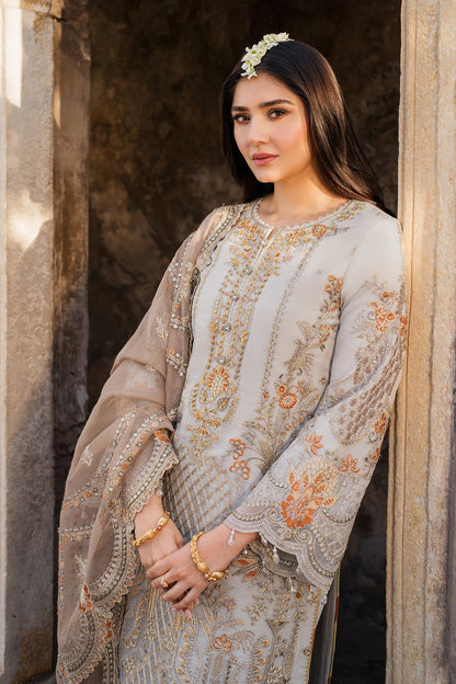Imrozia Premium | Meeras Luxury Eid 25 | I-223 NEELAM XL Gray Organza