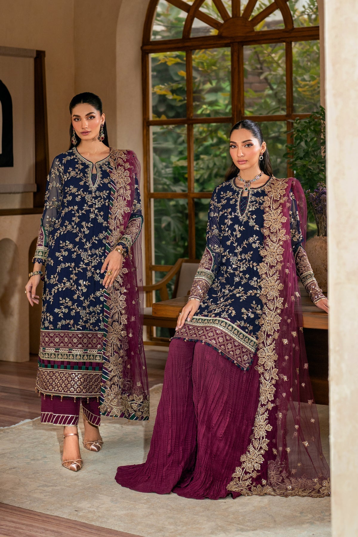 Xenia Formals | Niran Formals | SERAPHINA XL Dark Blue Shirt with Sharara