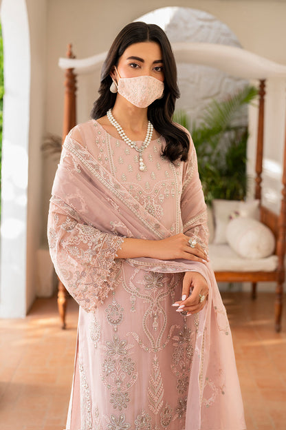 Flossie | Naqsh Formals | S-1403 (A) L Peach Pink Chiffon