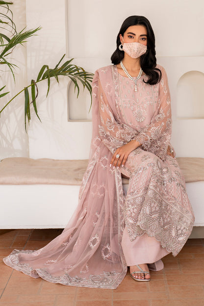 Flossie | Naqsh Formals | S-1403 (A) Custom Size Peach Pink Chiffon