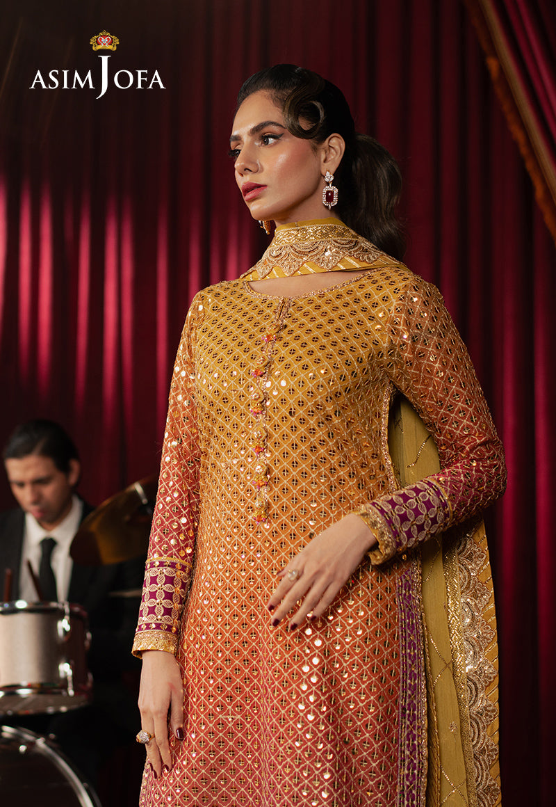 Asim Jofa | Premium Festive | AJPF-25 S Mustard Yellow Chiffon