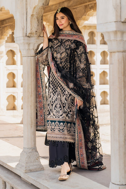 Imrozia Premium | Meeras Luxury Eid 25 | I-222 AQIQ Custom Size Black Organza