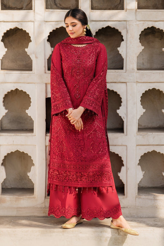 Imrozia Premium | Meeras Luxury Eid 25 | I-219 RUBY XS Red Organza