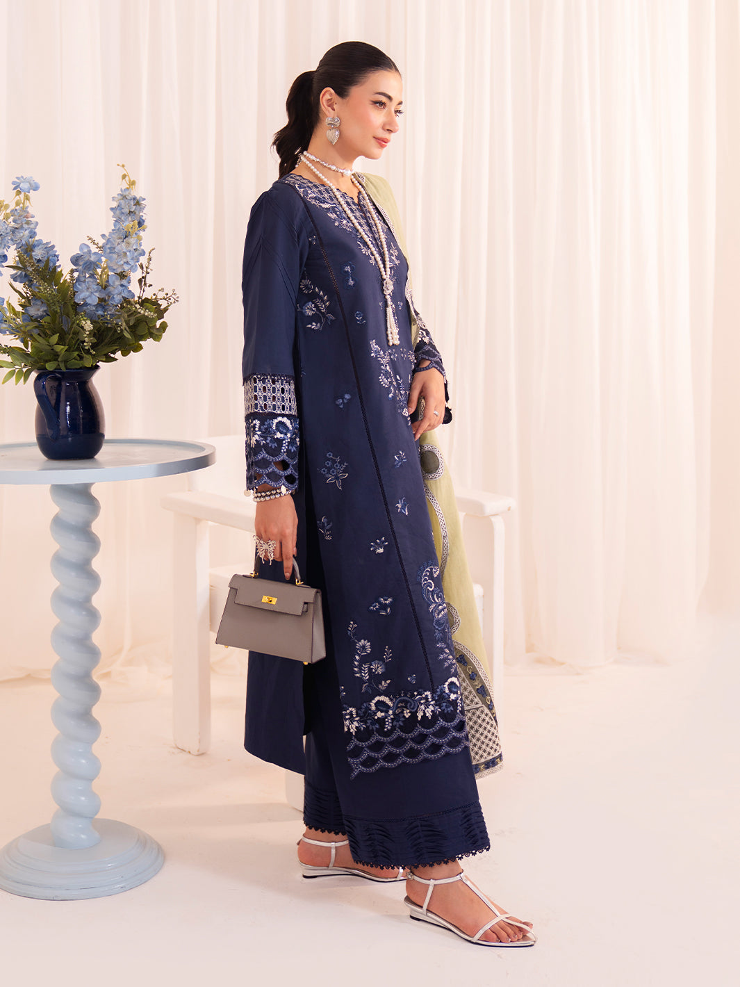 Faiza Faisal | Celine Eid 25 | SOFIE S Navy Blue Lawn