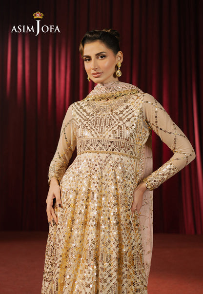 Asim Jofa | Premium Festive | AJPF-18 L Beige Net