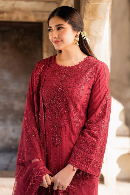 Imrozia Premium | Meeras Luxury Eid 25 | I-219 RUBY M Red Organza