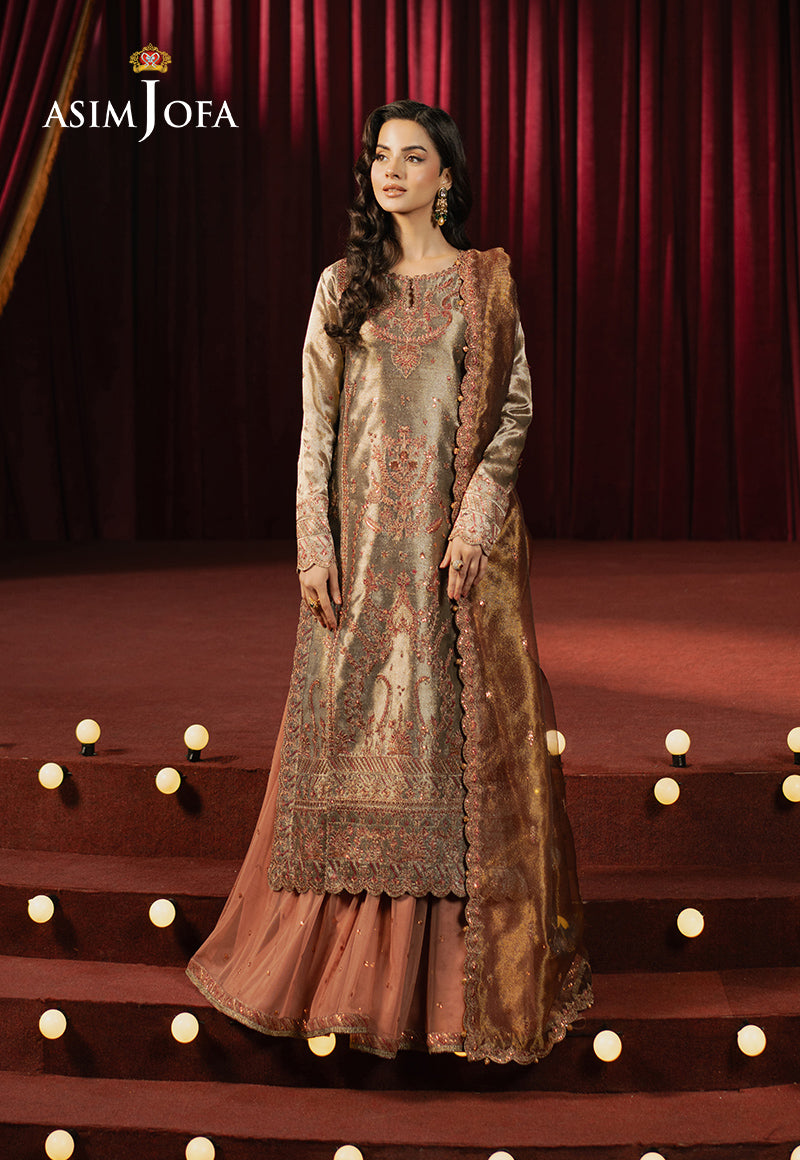 Asim Jofa | Premium Festive | AJPF-16 Custom Size Silver Zari Tissue
