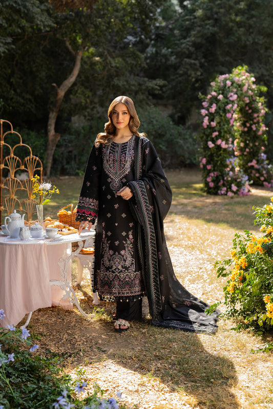 Florent | Chikankari Eid 25 | FLC- 6A XS Black Lawn