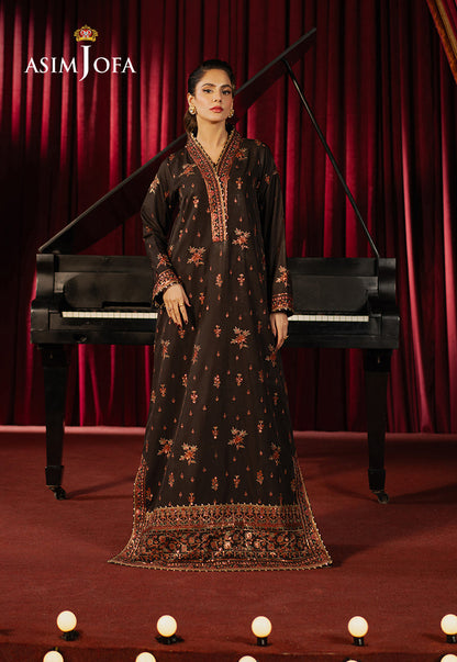 Asim Jofa | Premium Festive | AJPF-06 XS Chocolate Brown Boski Silk