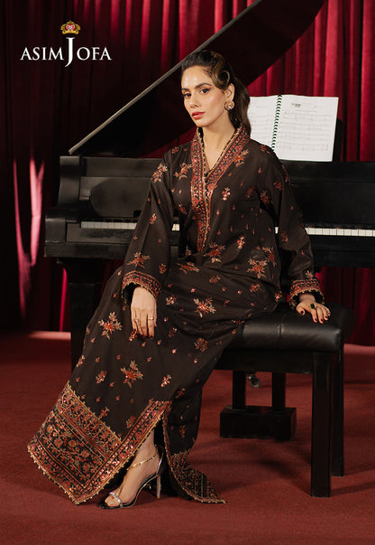 Asim Jofa | Premium Festive | AJPF-06 M Chocolate Brown Boski Silk