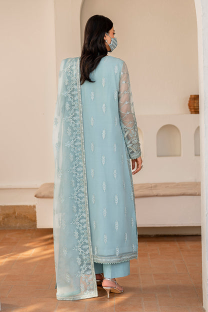 Flossie | Naqsh Formals | S-1405 (B) S Sky Blue Chiffon