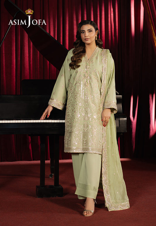 Asim Jofa | Premium Festive | AJPF-22 XS Pistachio Green Boski Silk
