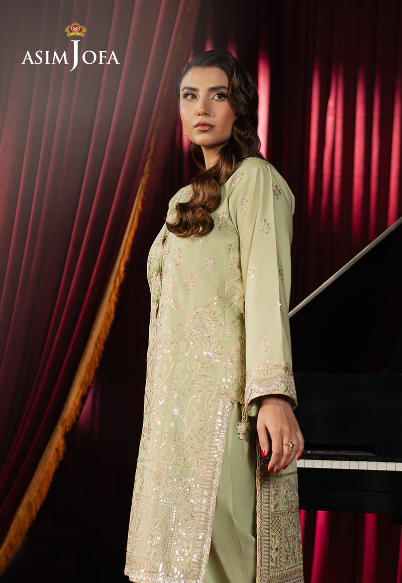 Asim Jofa | Premium Festive | AJPF-22 L Pistachio Green Boski Silk