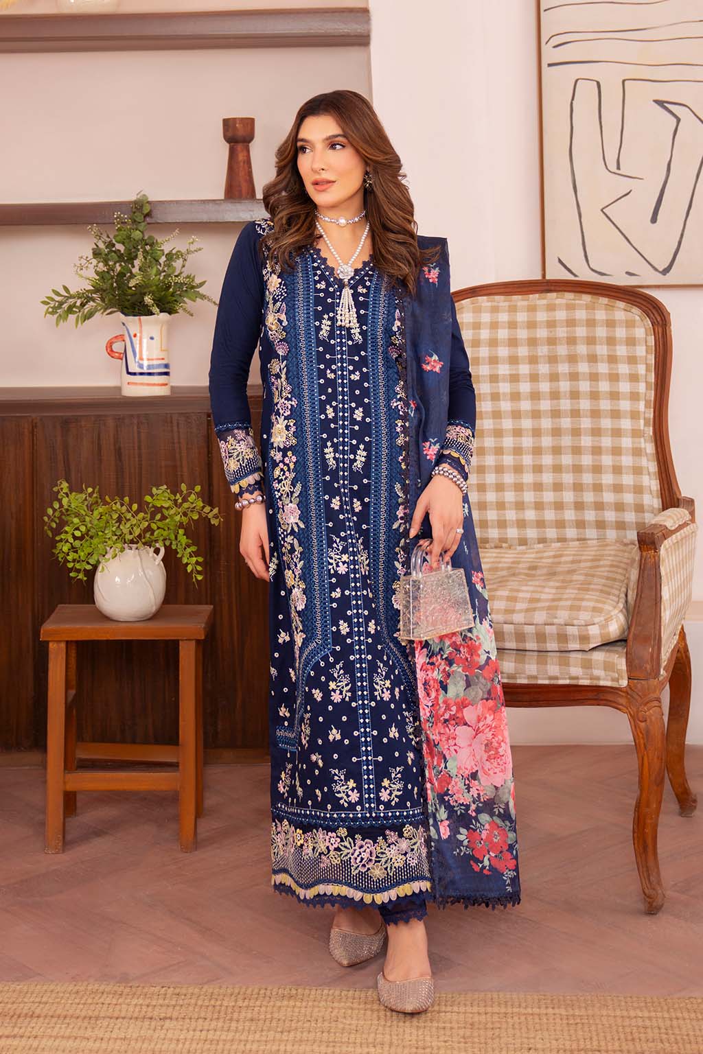 Neeshay | Symphony Luxury Lawn | VESPER XS Blue Lawn