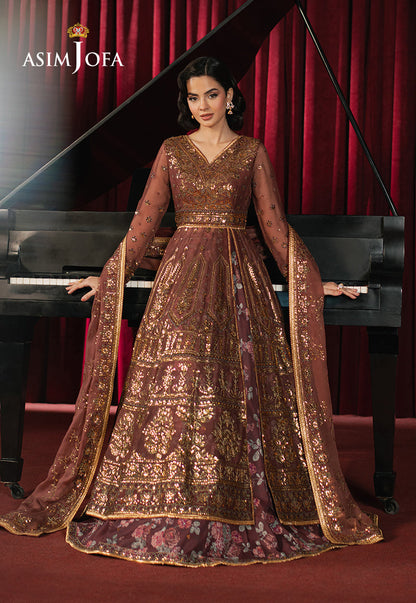 Asim Jofa | Premium Festive | AJPF-36 L Brown Chiffon