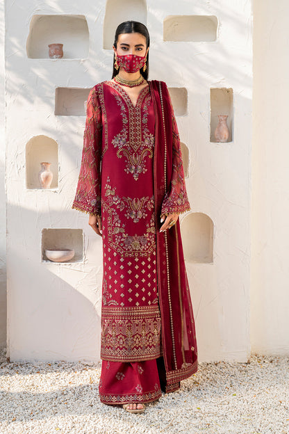 Flossie | Naqsh Formals | S-1402 (A) XS Magenta Chiffon