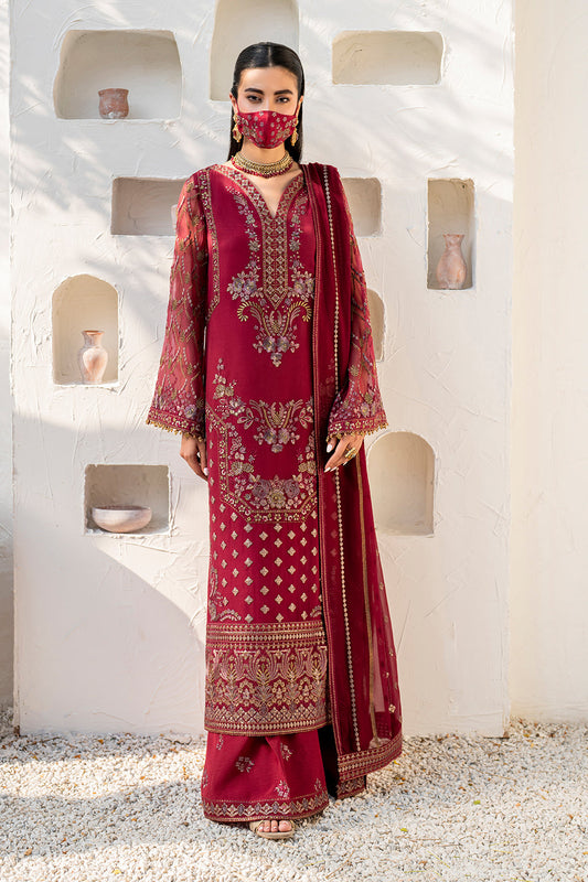 Flossie | Naqsh Formals | S-1402 (A) XS Magenta Chiffon