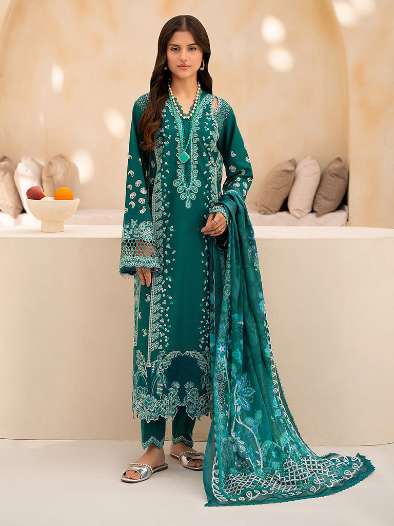 Rajbari | Jahaan Premium Festive Lawn | RINA (Jahan) 5-A XS Teal Green Lawn