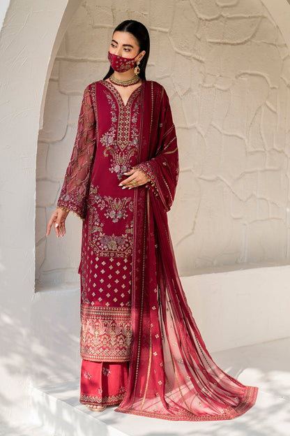 Flossie | Naqsh Formals | S-1402 (A) XL Magenta Chiffon